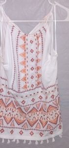 Skies Are Blue white top with stitch pattern design